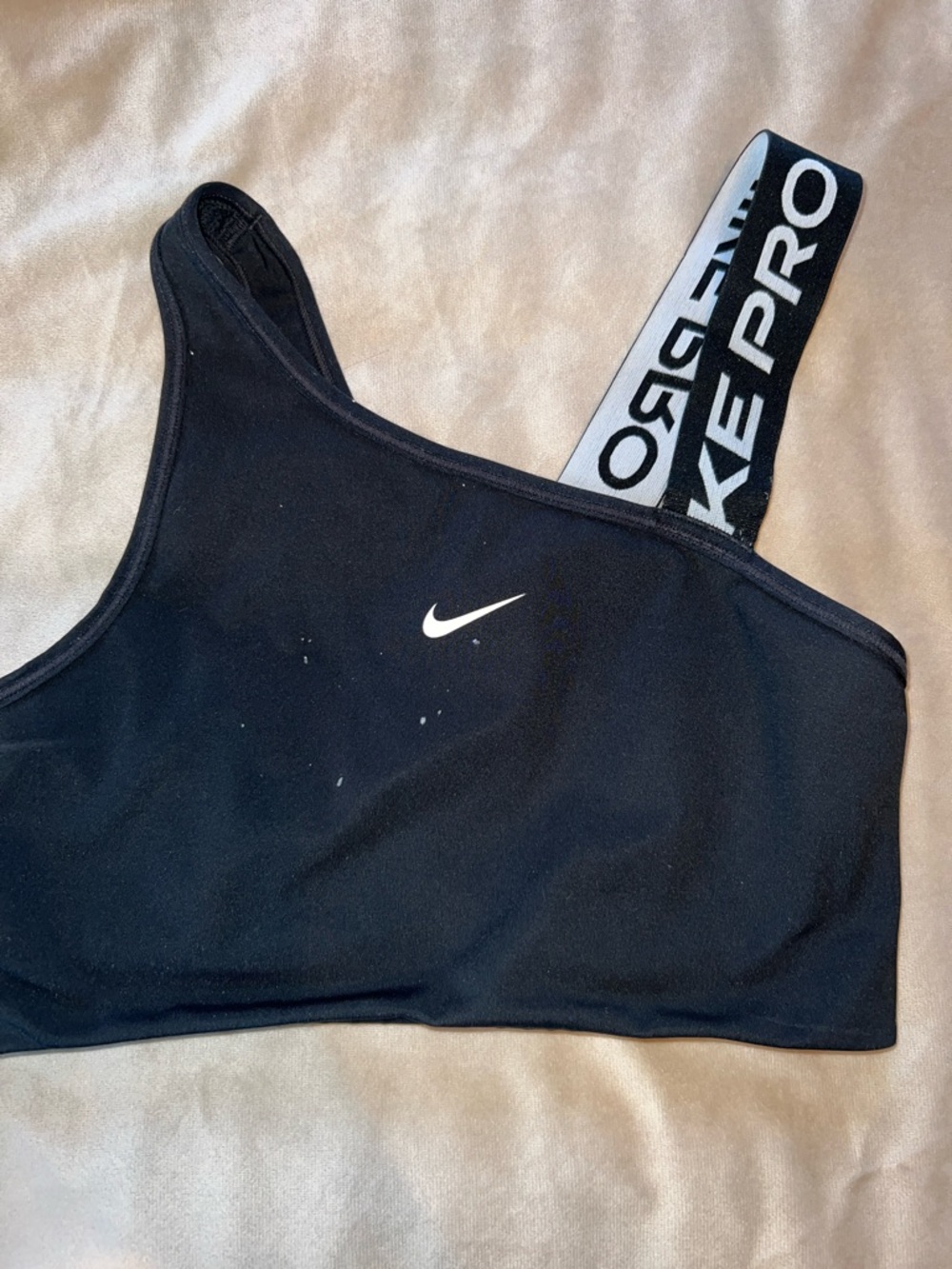 Nike Black One-Shoulder Sports Bra with Branded Strap